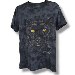 Xcaret Mens‎ Black Panther T-Shirt Tie Dye Organic Cotton Graphic Tee Small